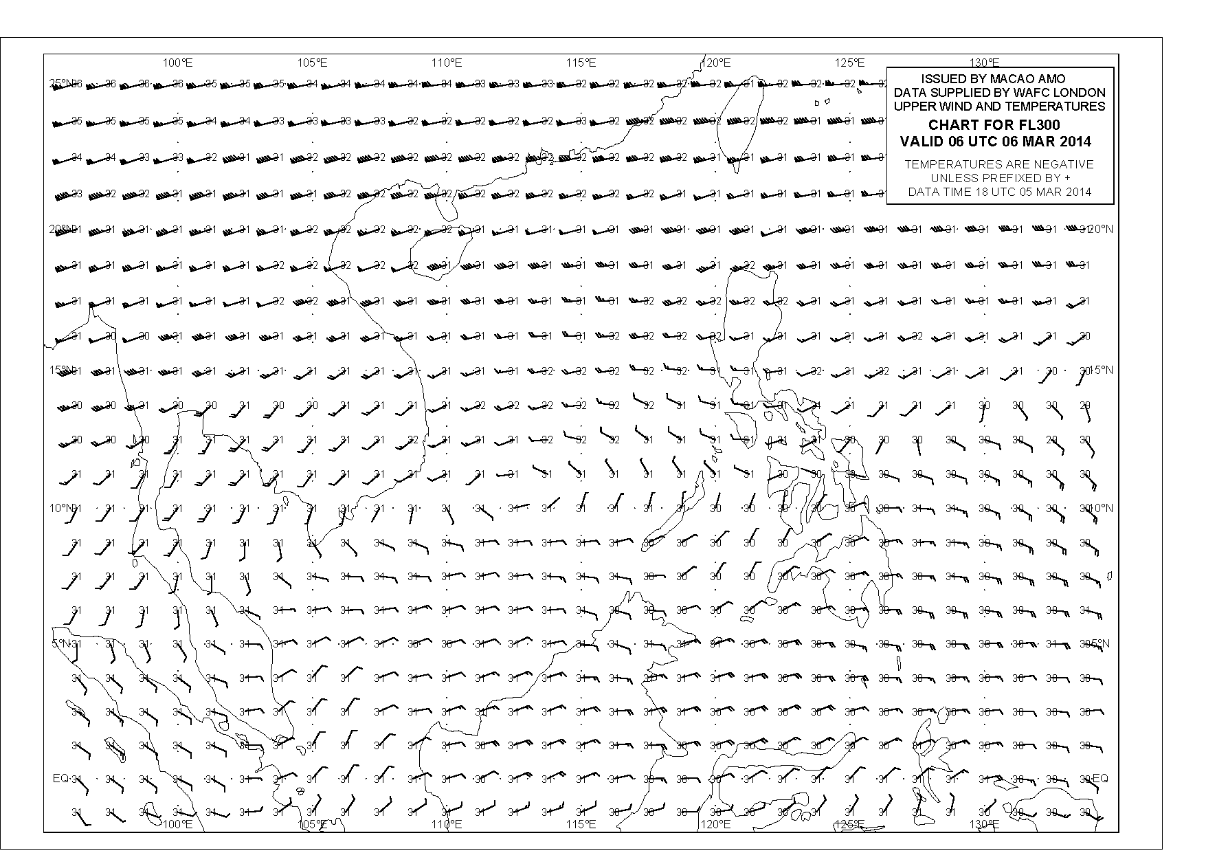 Wind And Temperature Chart Smg - 地球物理暨氣象局